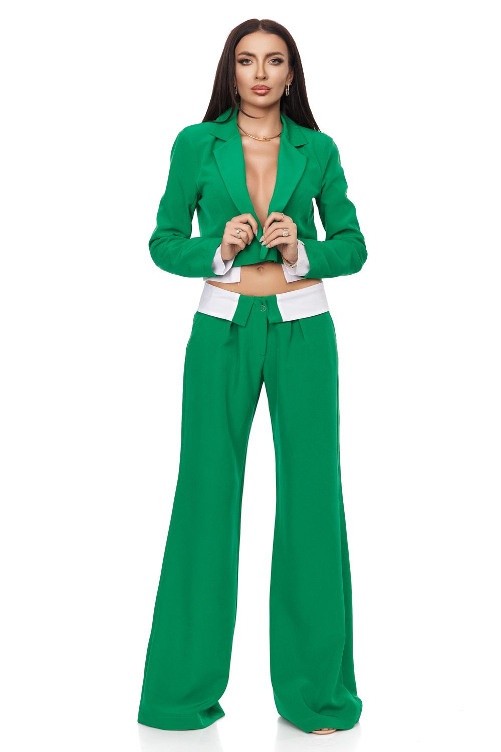 Rebira Bogas elegáns zöld női öltöny