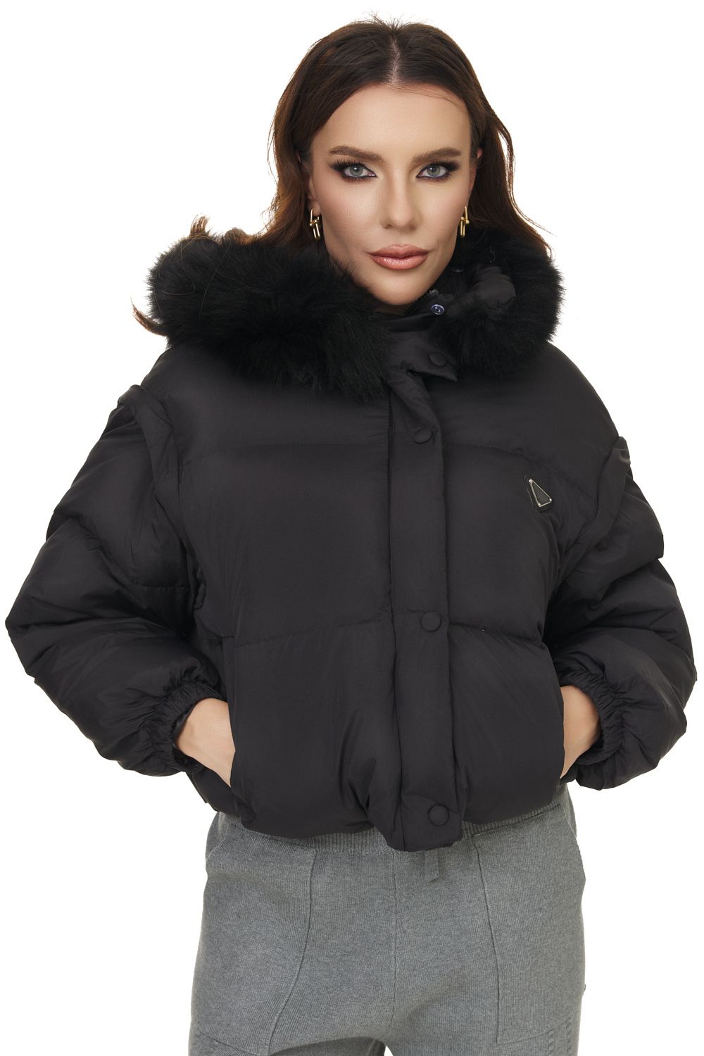 Fekete alkalmi női kabát Lacesy Bogas