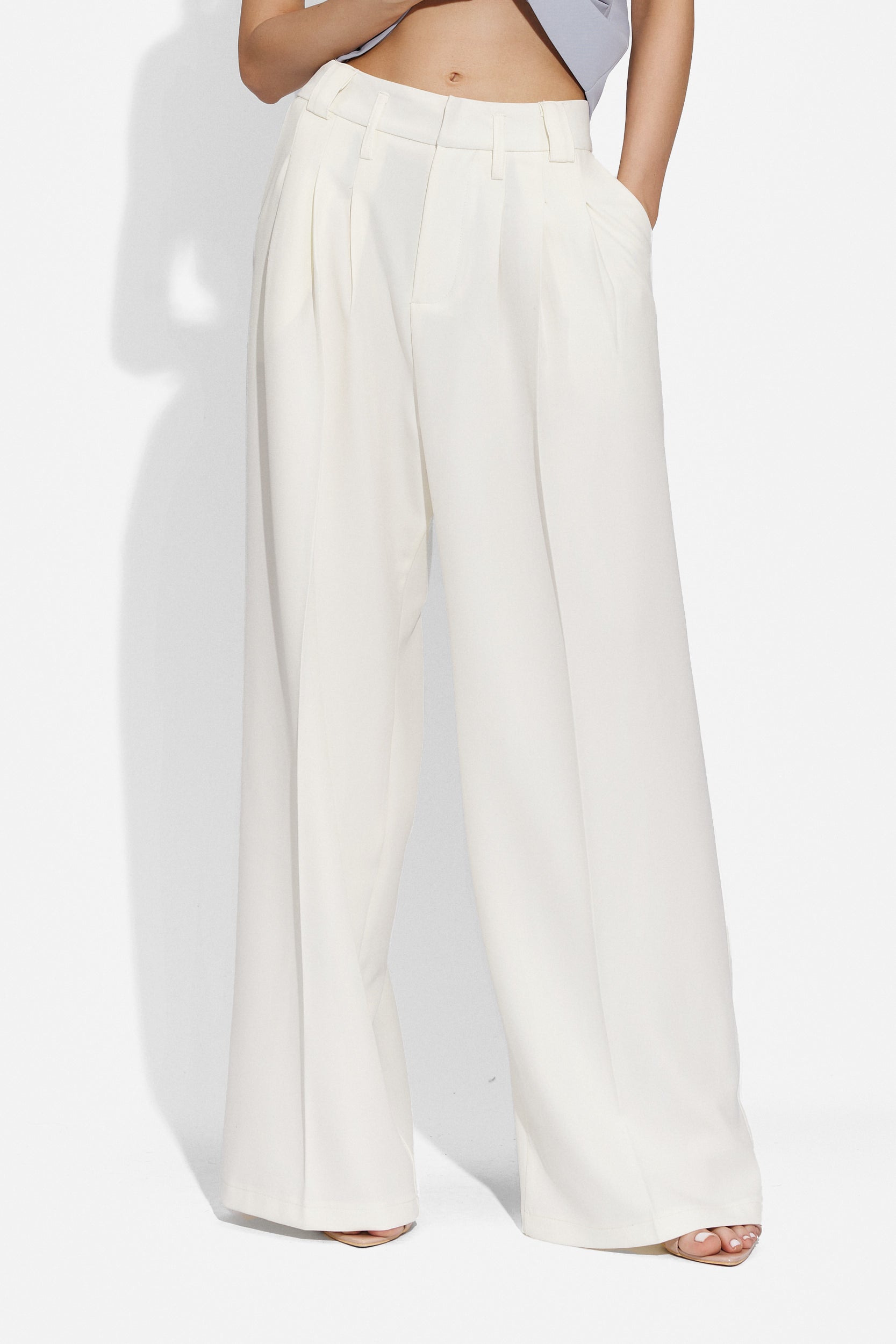 Pantsy Bogas elegáns fehér női nadrág