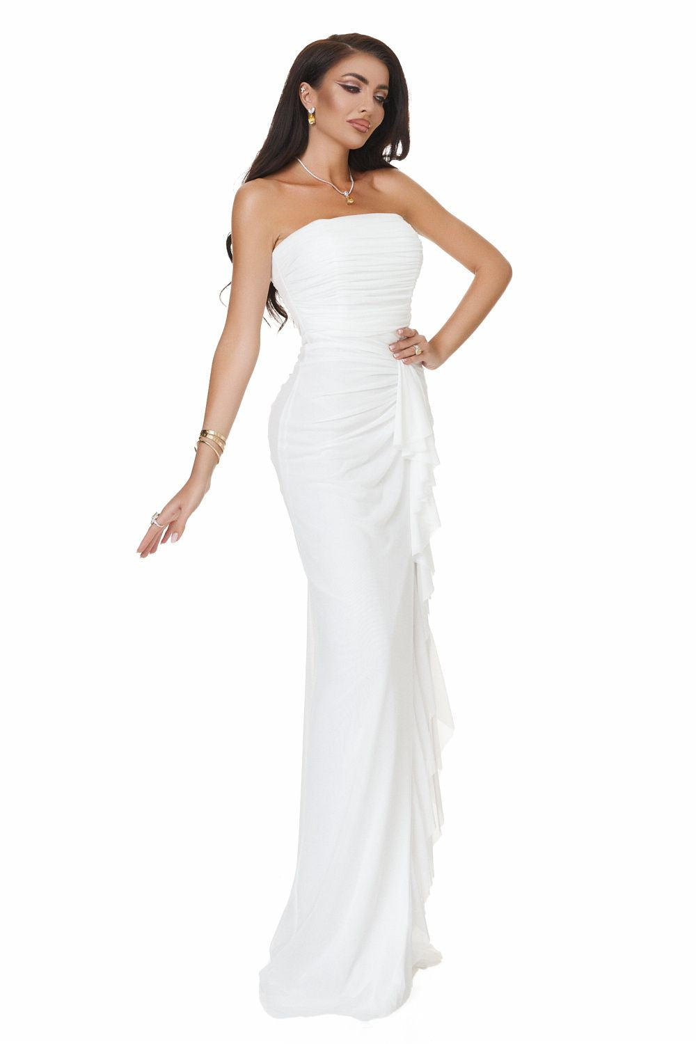 Hosszú fehér női ruha Petynina Bogas