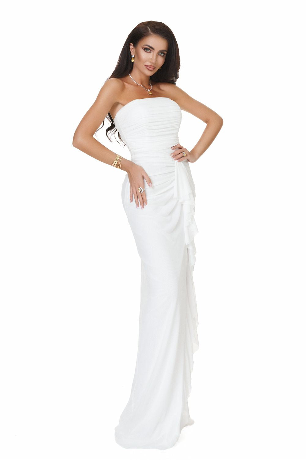 Hosszú fehér női ruha Petynina Bogas