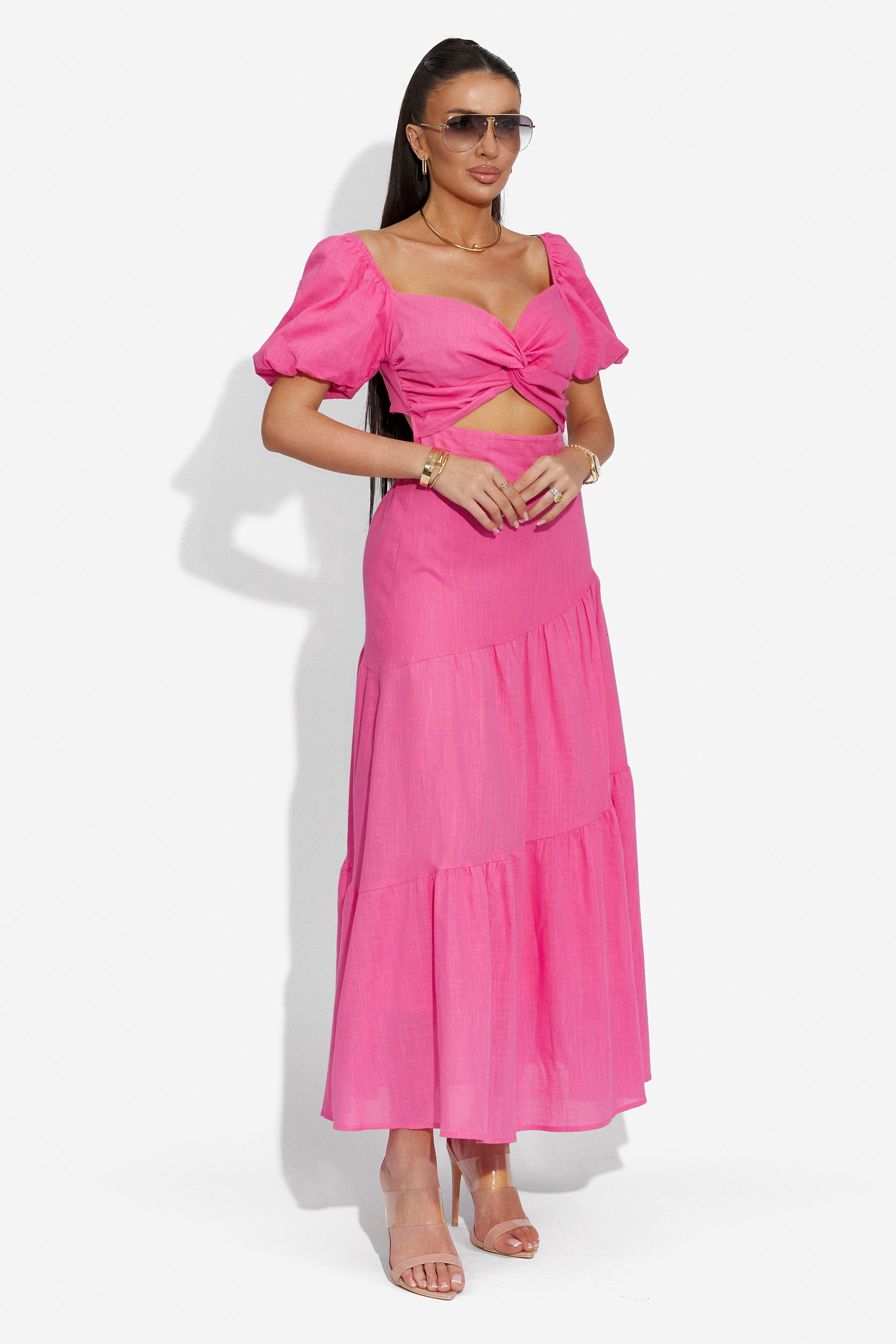 Hosszú rózsaszín női ruha Mosysca Bogas