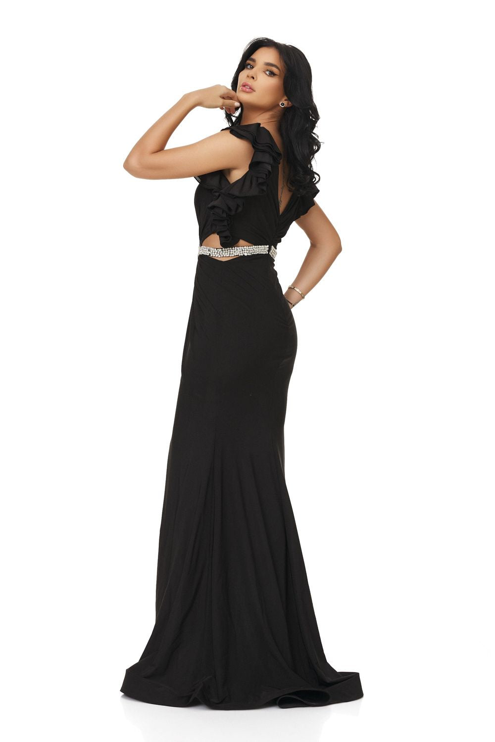 Helisay Bogas hosszú fekete női ruha