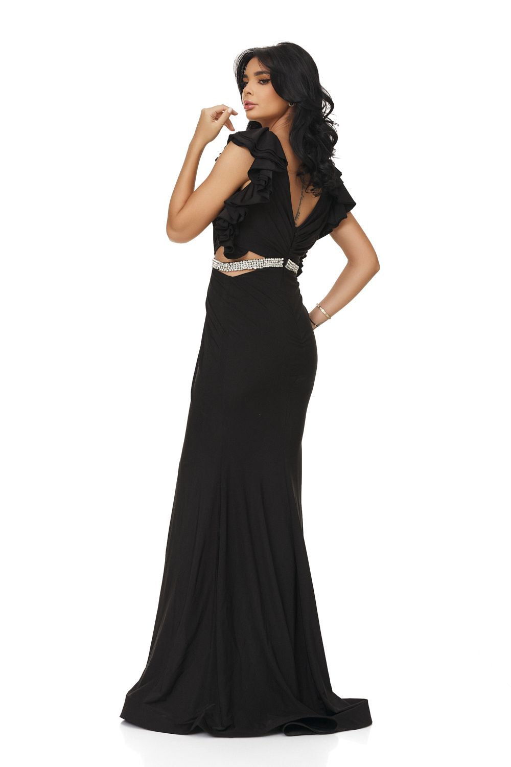 Helisay Bogas hosszú fekete női ruha
