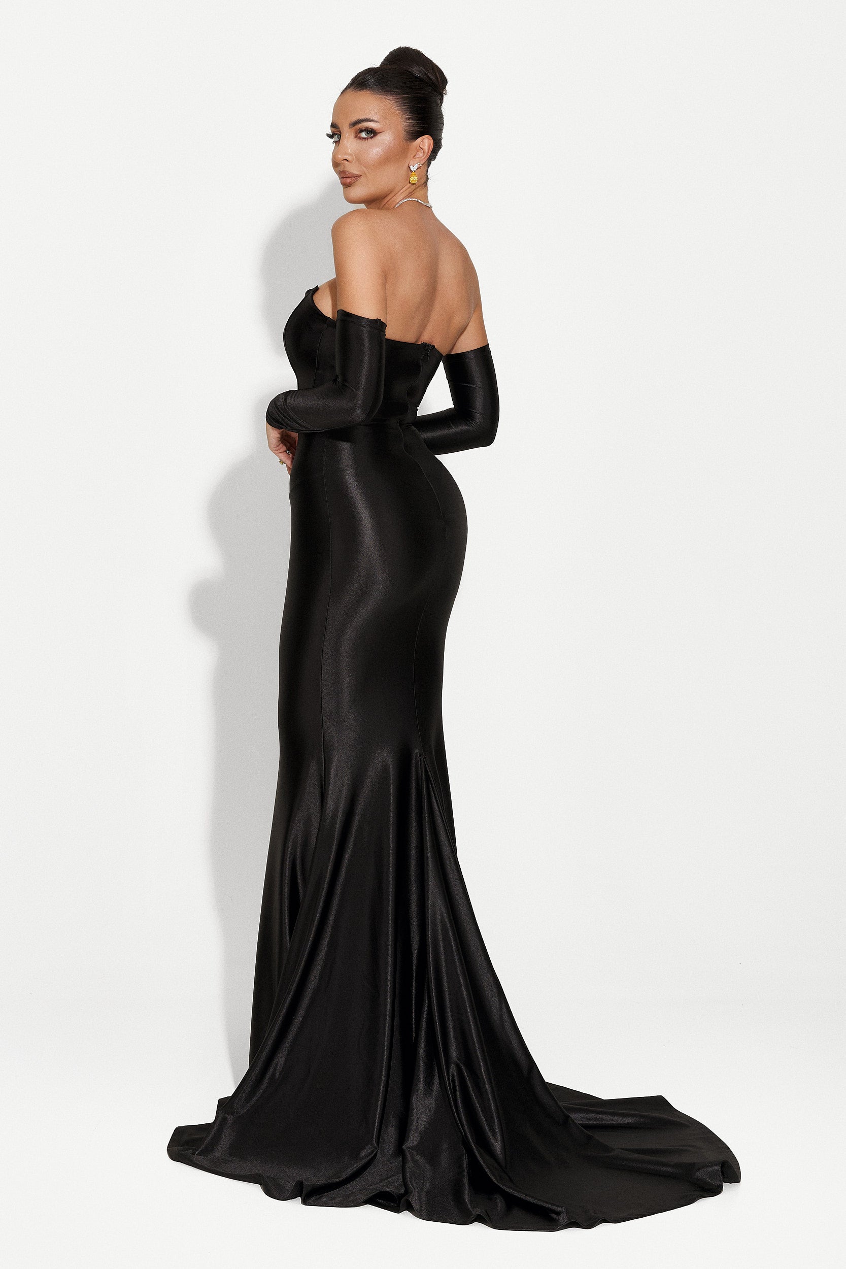 Hosszú fekete női ruha Malonia Bogas