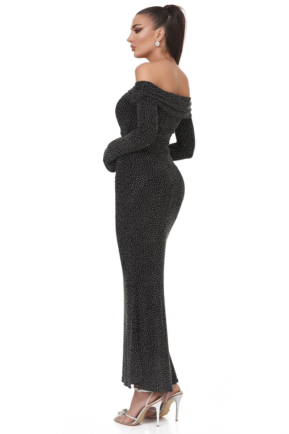 Serevi Bogas hosszú fekete női ruha