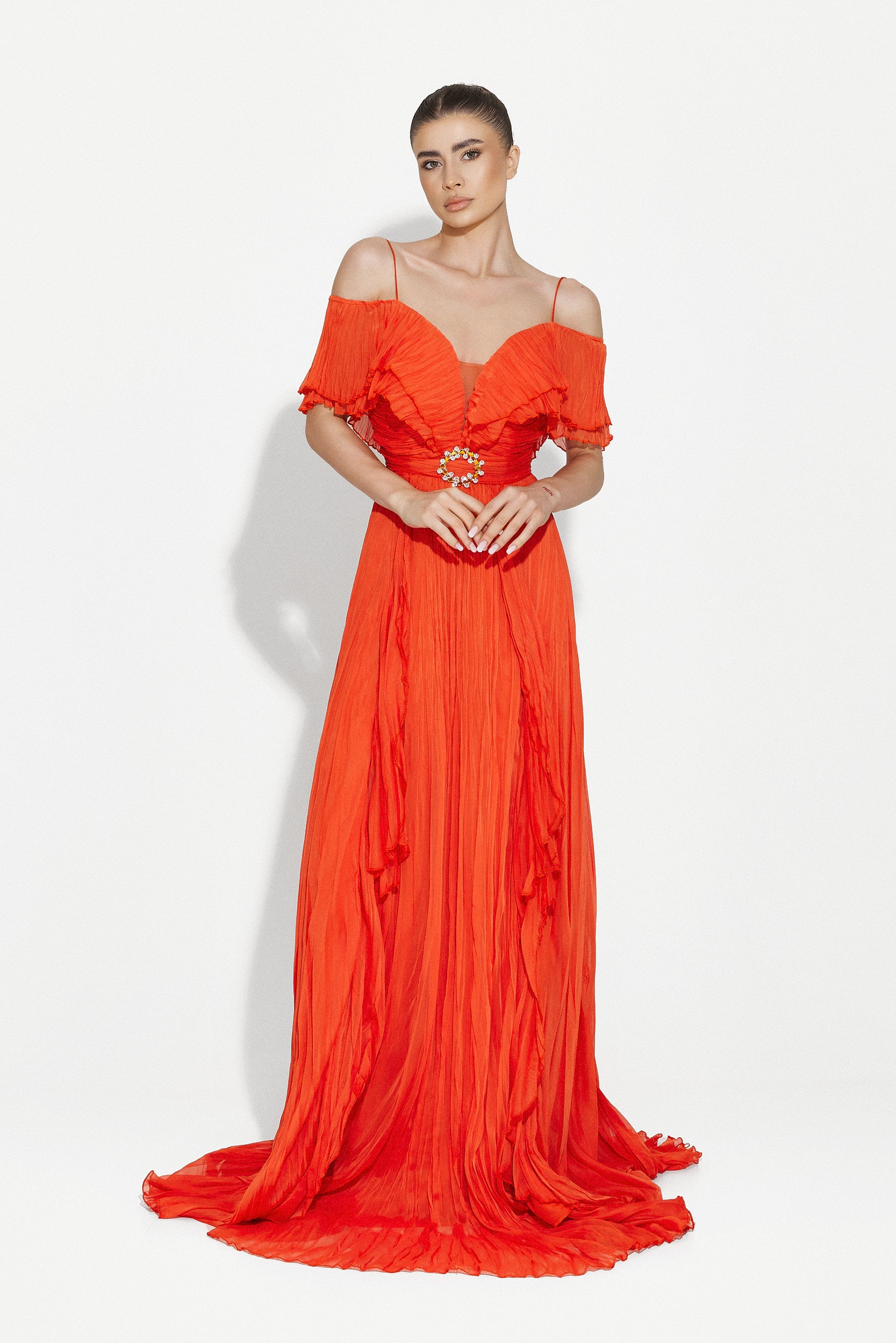 Alita Bogas hosszú narancssárga női ruha