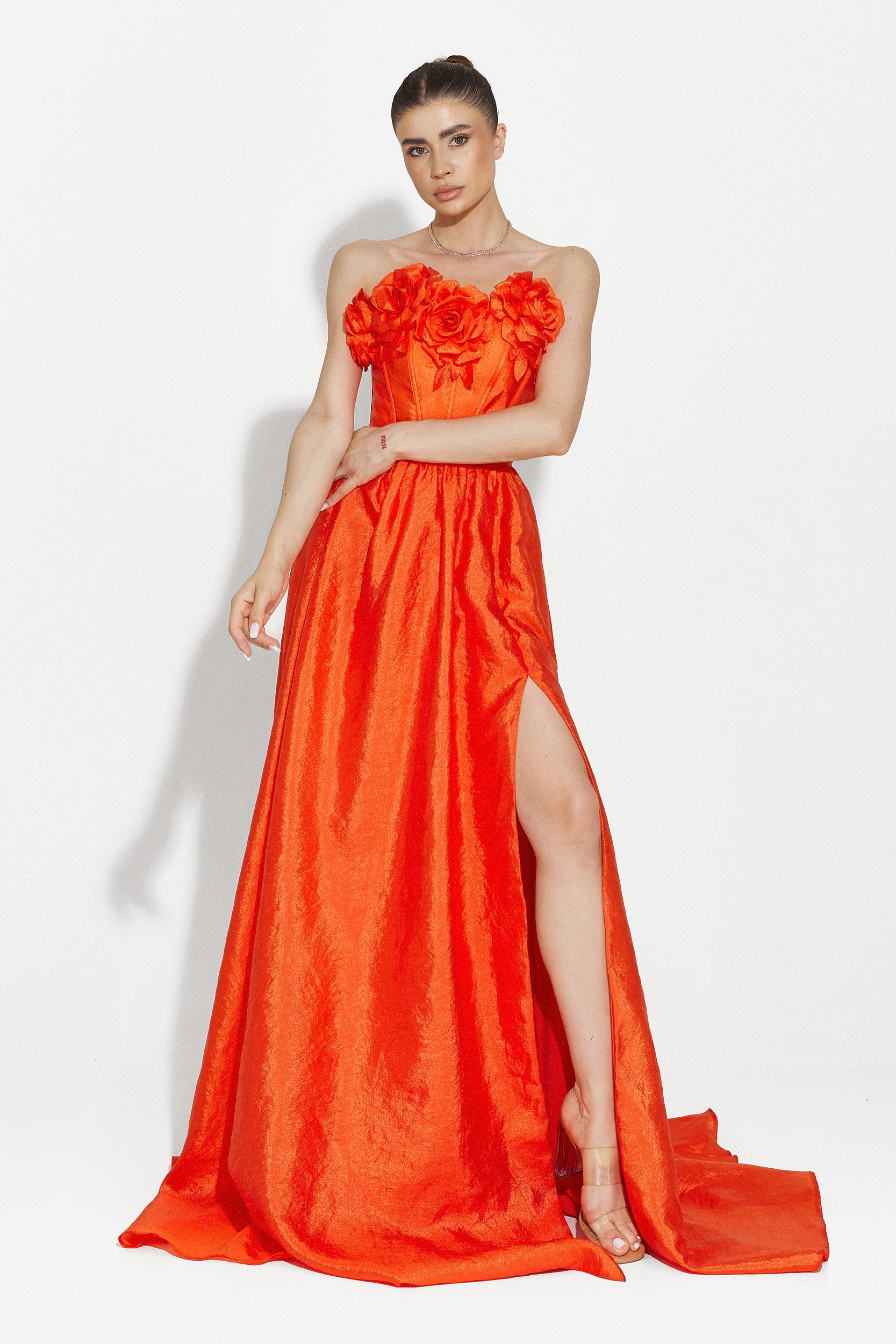 Ayana Bogas hosszú narancssárga női ruha