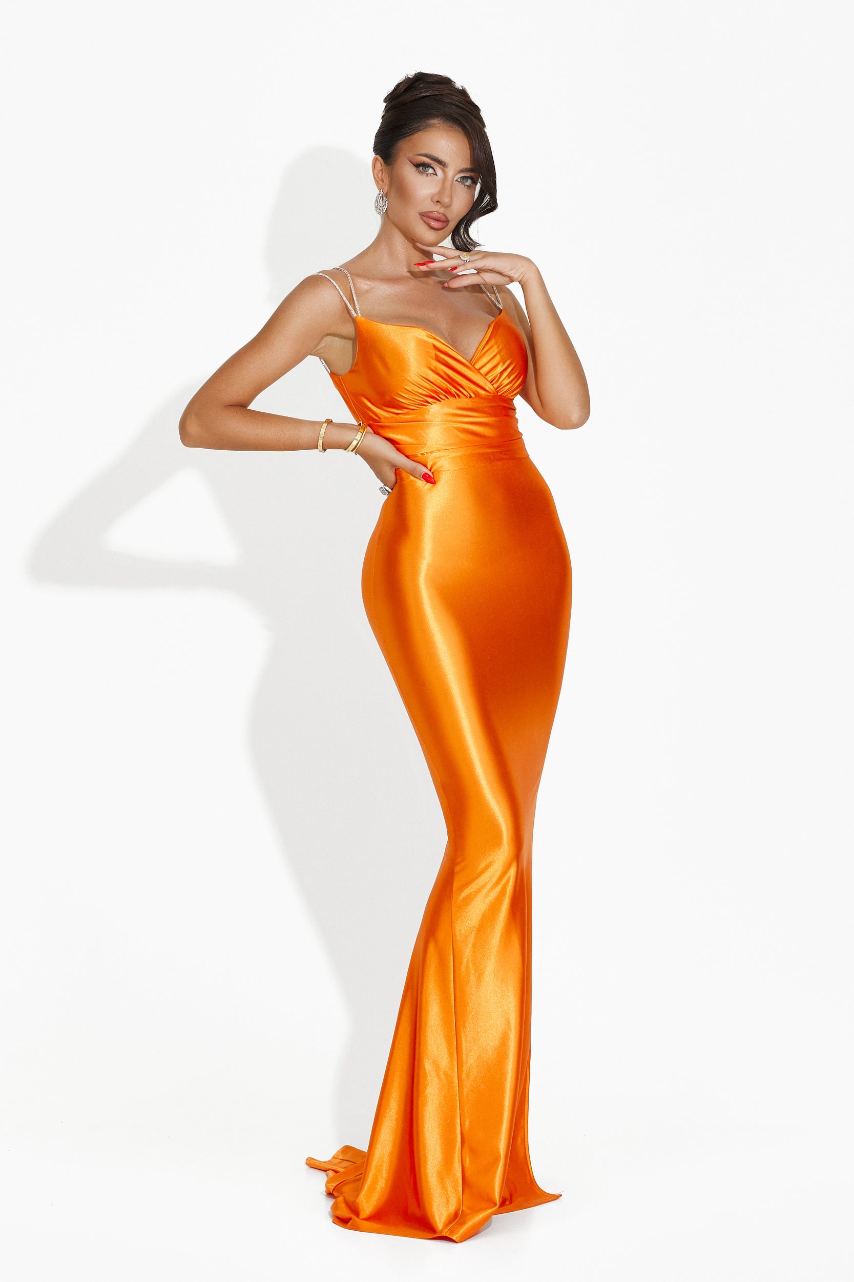 Meliana Bogas hosszú narancssárga női ruha