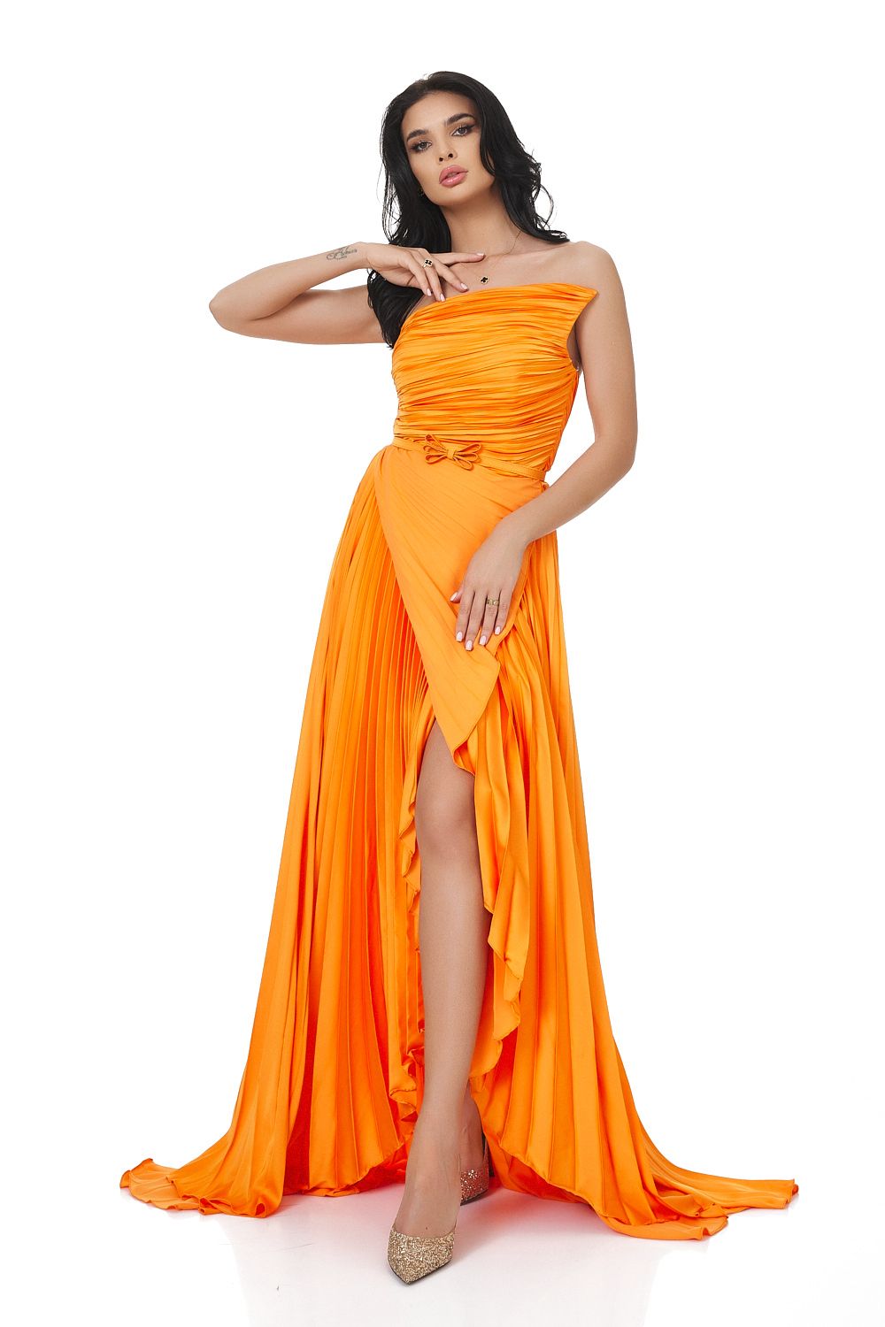 Miek Bogas hosszú narancssárga női ruha