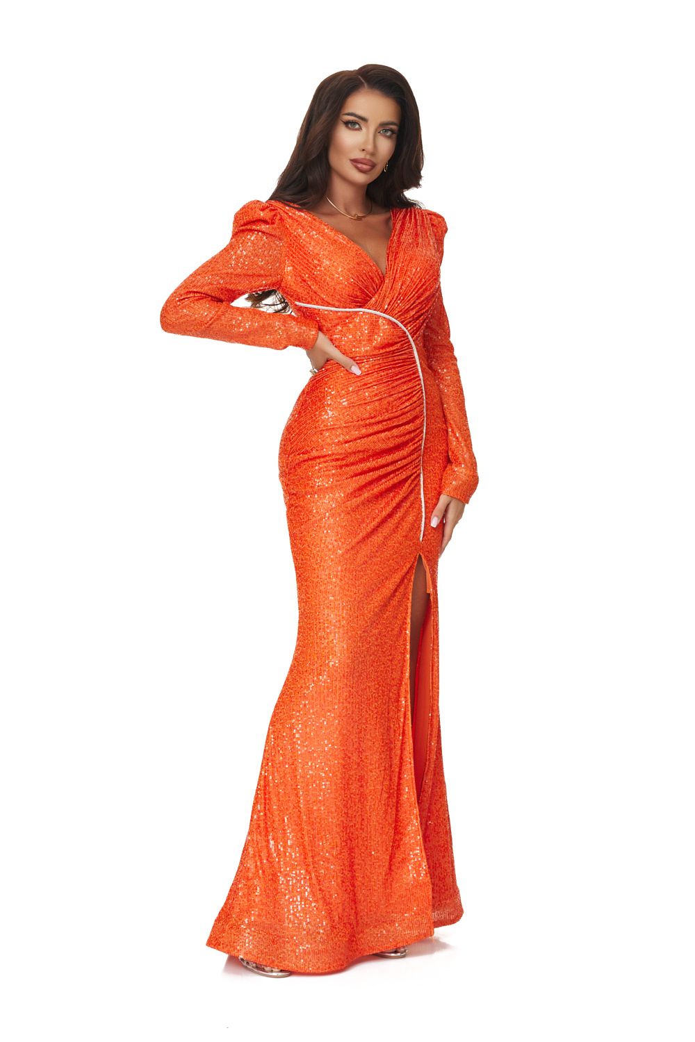 Olez Bogas hosszú narancssárga női ruha