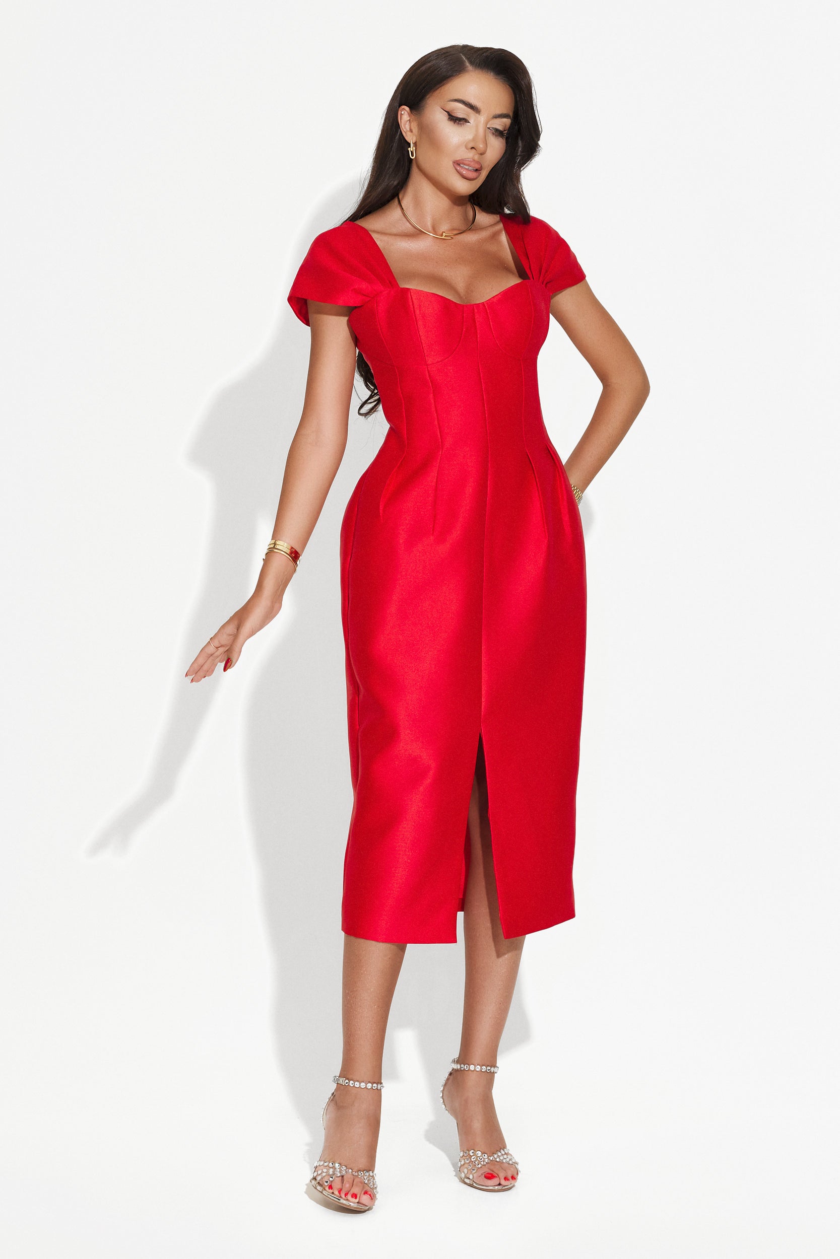 Letona Bogas hosszú piros női ruha
