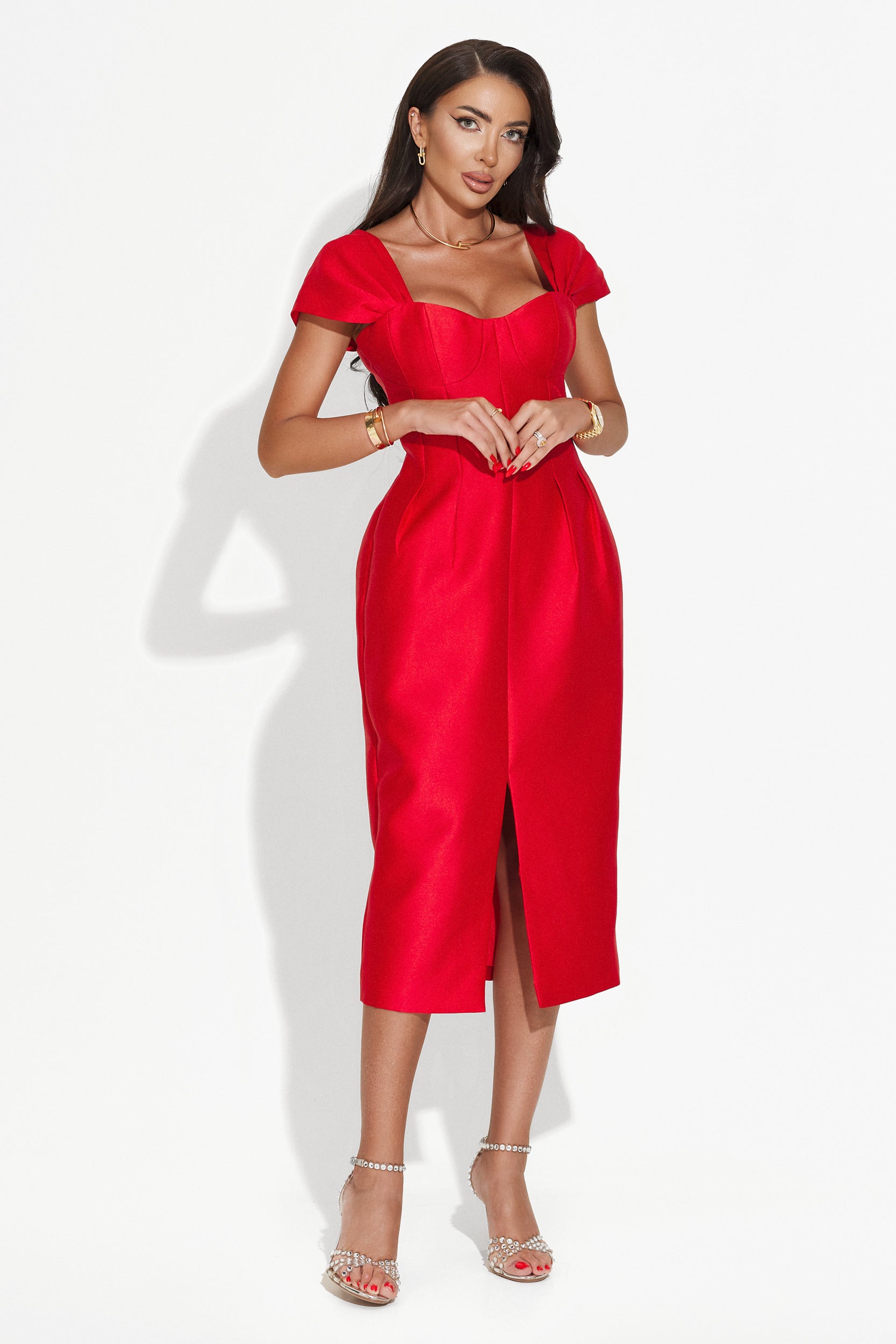 Letona Bogas hosszú piros női ruha