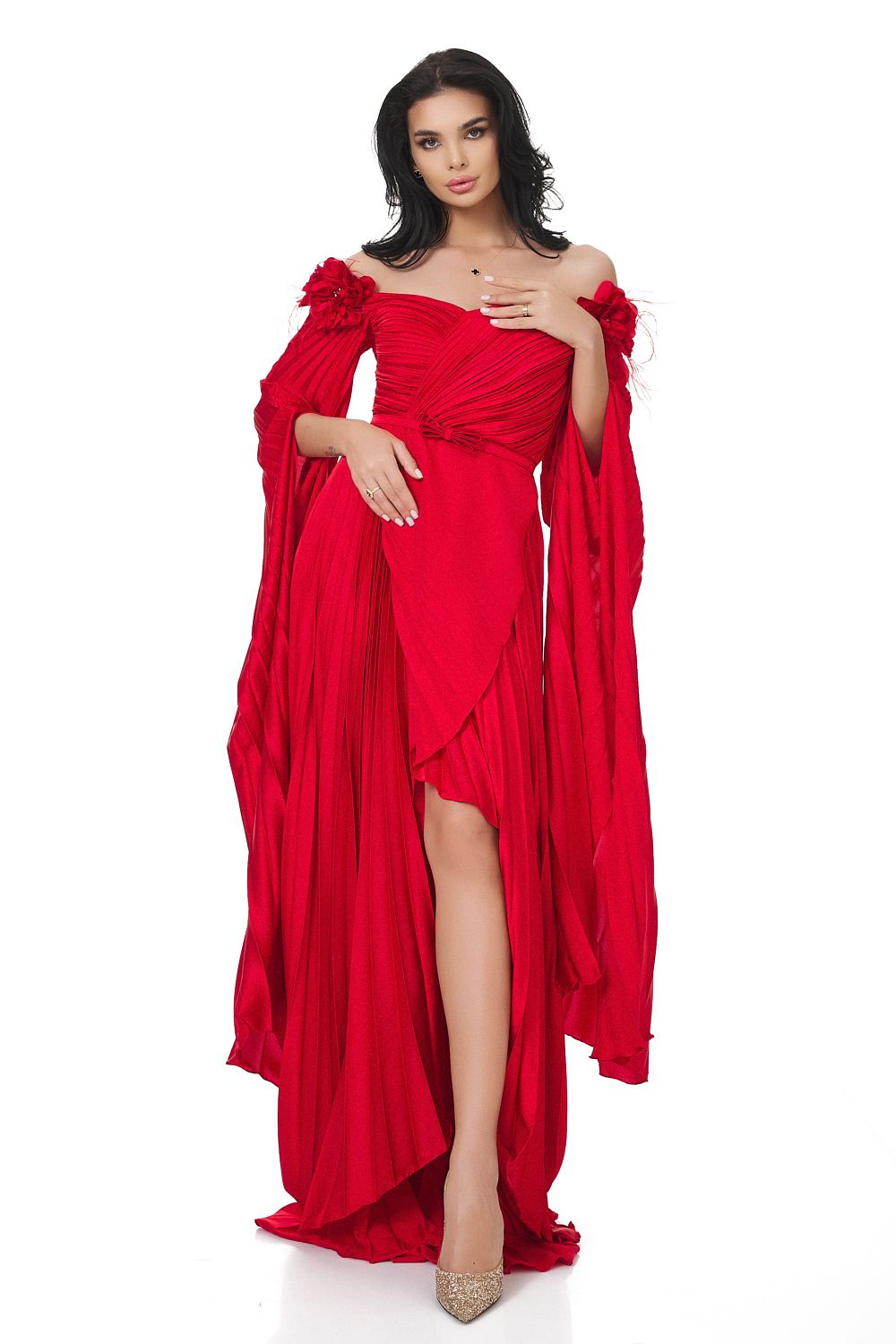 Hosszú piros női ruha Miesje Bogas