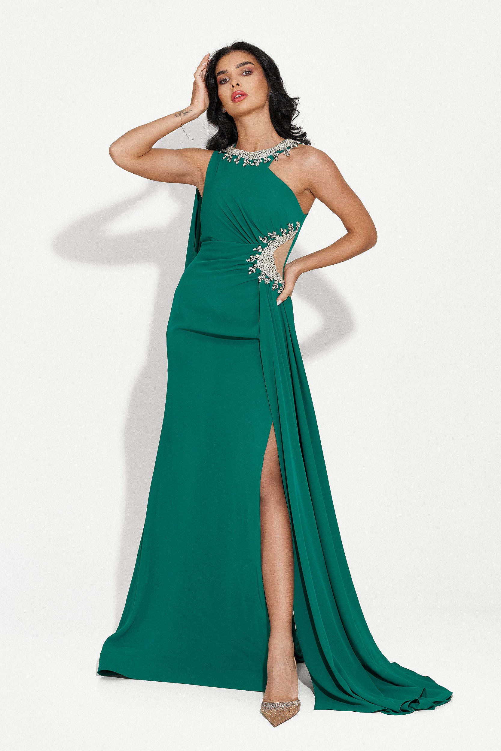 Alexea Bogas hosszú zöld női ruha