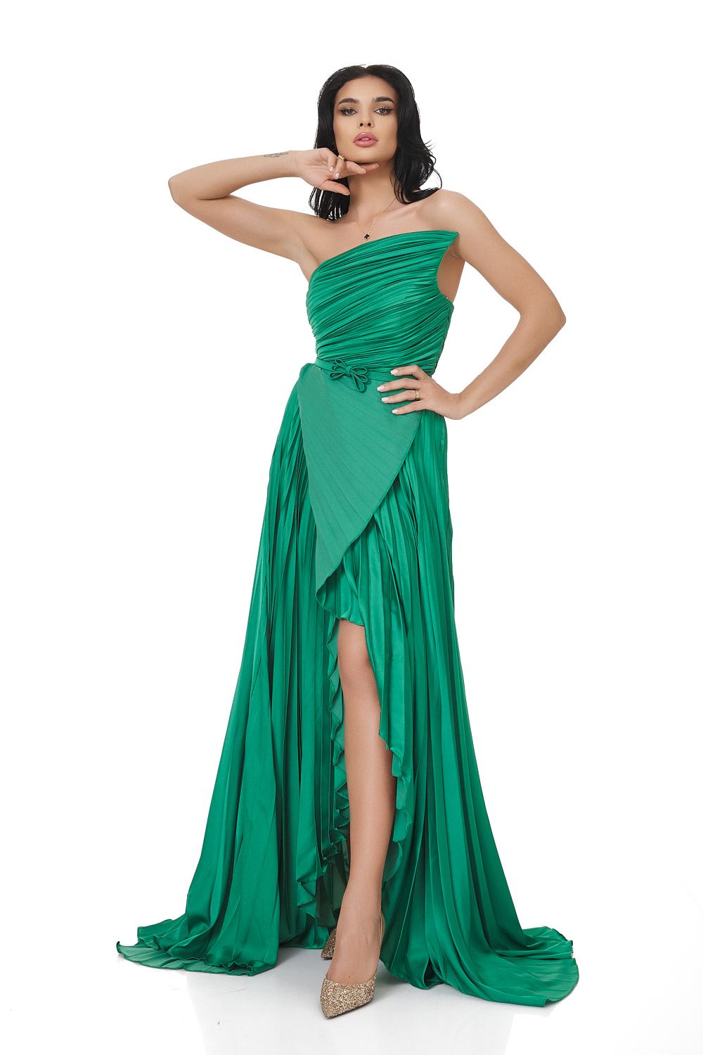Miek Bogas hosszú zöld női ruha
