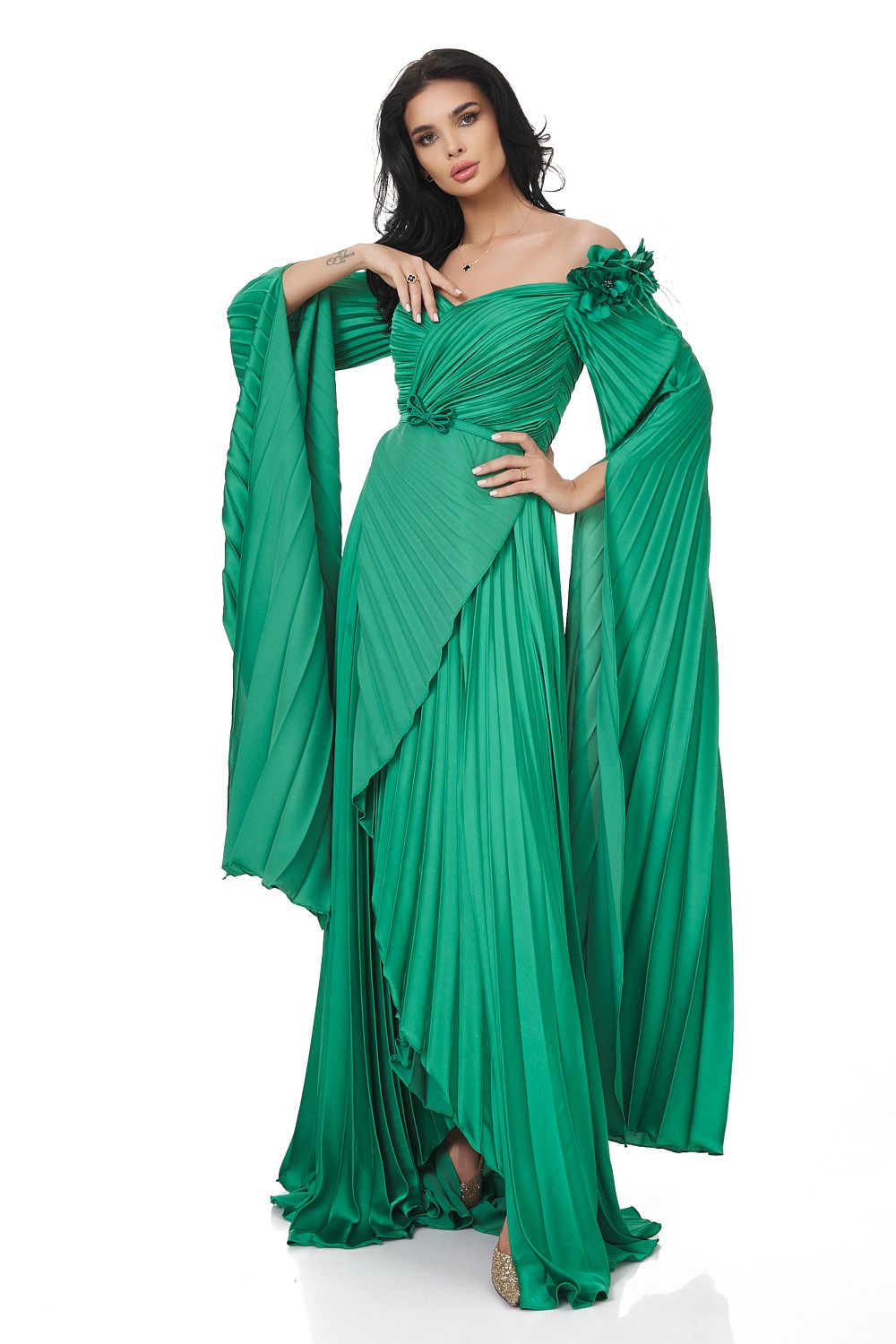 Hosszú zöld női ruha Miesje Bogas