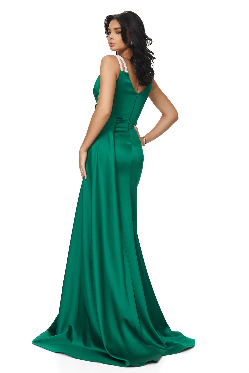 Olepy Bogas hosszú zöld női ruha