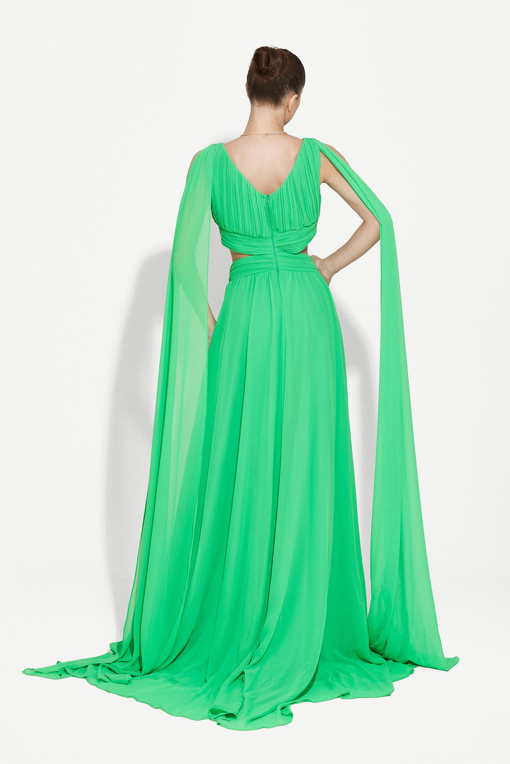 Hosszú zöld női ruha Ruba Bogas
