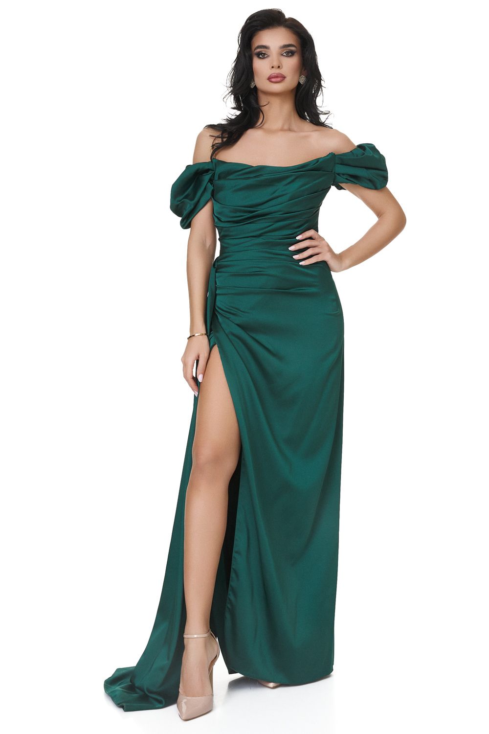 Hosszú zöld női ruha Serminisia Bogas