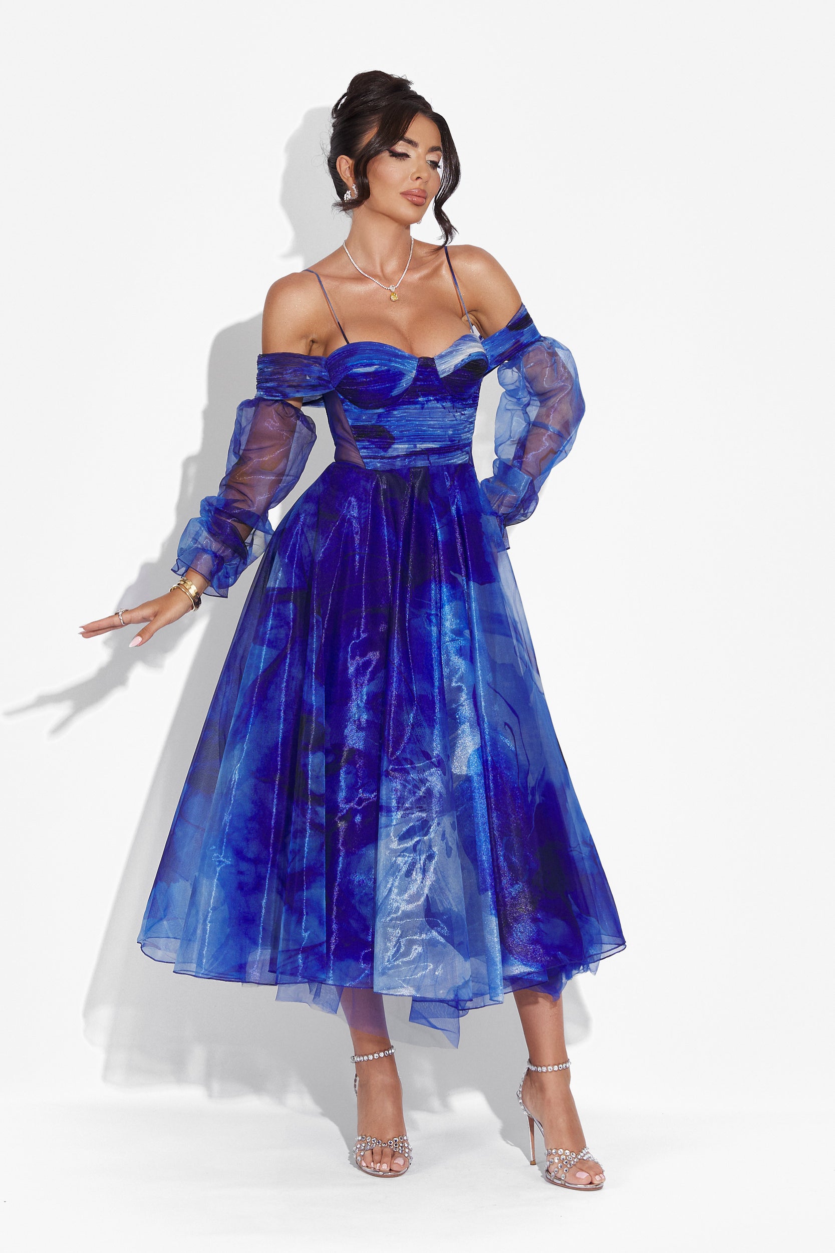 Filipa Bogas közepes kék női ruha