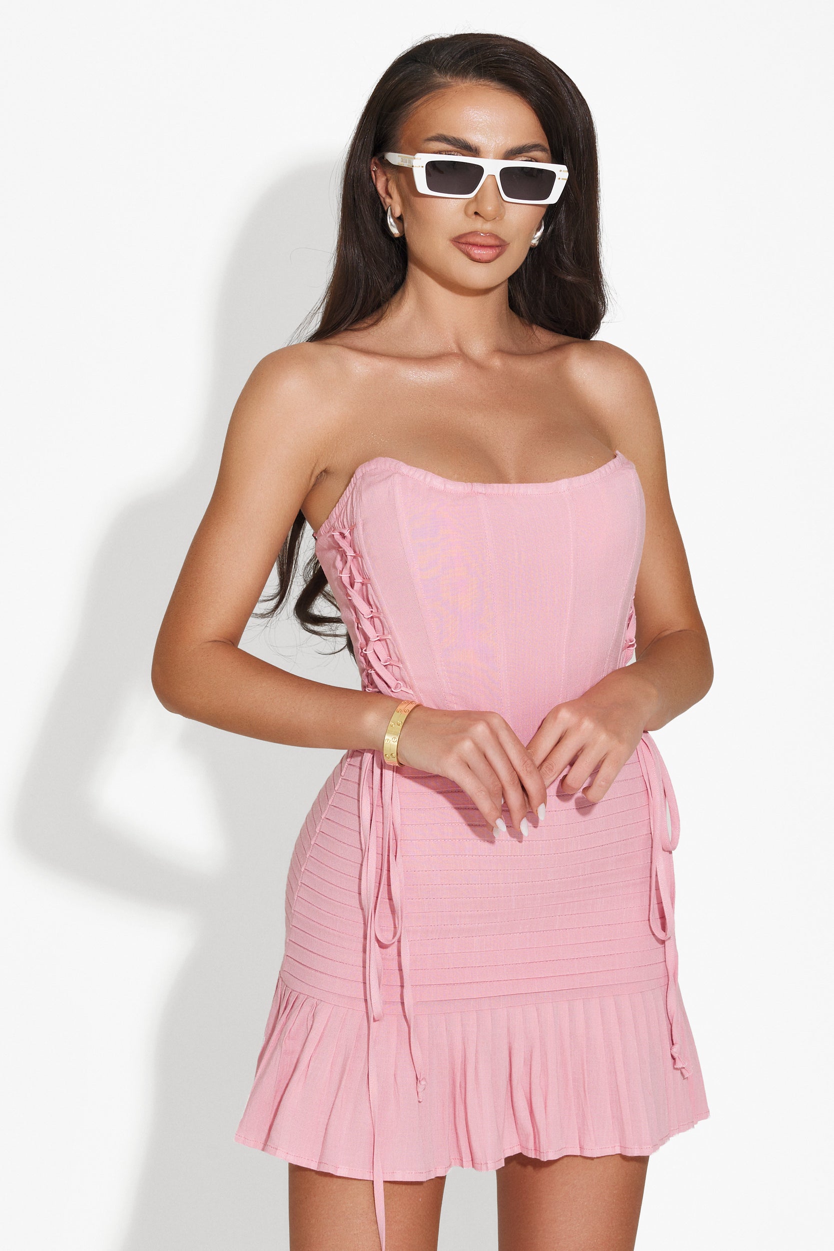 Mesina Bogas rövid rózsaszín női ruha